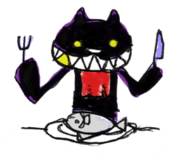 Camouflage cat and black cat sticker #1563825