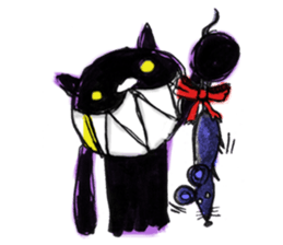 Camouflage cat and black cat sticker #1563826