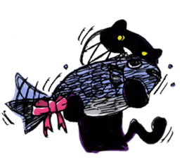 Camouflage cat and black cat sticker #1563827