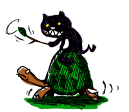 Camouflage cat and black cat sticker #1563835