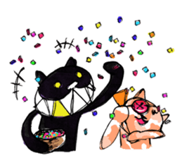 Camouflage cat and black cat sticker #1563854