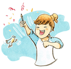 Dinsor & Jibjib : The little artists sticker #1564545