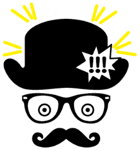 moustache and glasses gentleman sticker #1571184