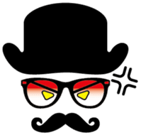 moustache and glasses gentleman sticker #1571201