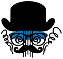 moustache and glasses gentleman sticker #1571207