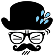 moustache and glasses gentleman sticker #1571210