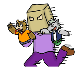 wolf and bear and sasaki-san sticker #1573785
