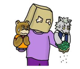 wolf and bear and sasaki-san sticker #1573787