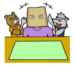wolf and bear and sasaki-san sticker #1573796