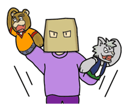 wolf and bear and sasaki-san sticker #1573799