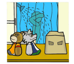 wolf and bear and sasaki-san sticker #1573809