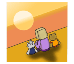 wolf and bear and sasaki-san sticker #1573814