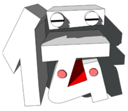 3-Dimensional Art Character of Kanji "2" sticker #1579589