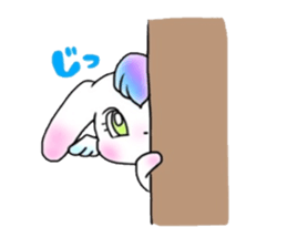 white rabbit & black cat sticker #1579979