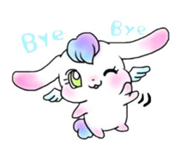 white rabbit & black cat sticker #1579986