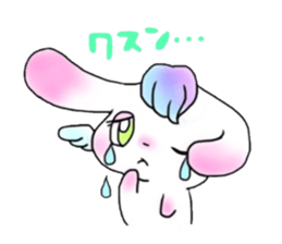 white rabbit & black cat sticker #1579991