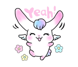 white rabbit & black cat sticker #1579992