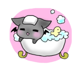 white rabbit & black cat sticker #1580012