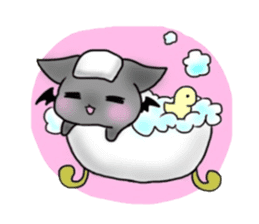 white rabbit & black cat sticker #1580012