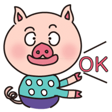 KAWAII SLOW LIFE PIG sticker #1580456