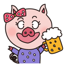 KAWAII SLOW LIFE PIG sticker #1580473