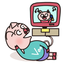 KAWAII SLOW LIFE PIG sticker #1580478