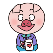 KAWAII SLOW LIFE PIG sticker #1580481