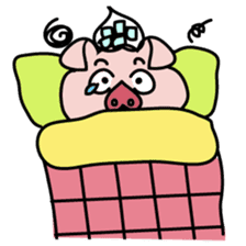 KAWAII SLOW LIFE PIG sticker #1580483