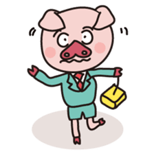KAWAII SLOW LIFE PIG sticker #1580493