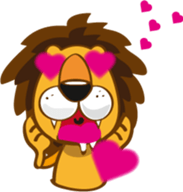 Orange Lion Moon sticker #1580537