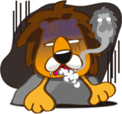 Orange Lion Moon sticker #1580538