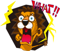 Orange Lion Moon sticker #1580539