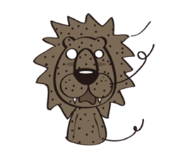 Orange Lion Moon sticker #1580546