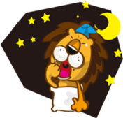 Orange Lion Moon sticker #1580547