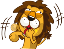 Orange Lion Moon sticker #1580549