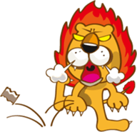 Orange Lion Moon sticker #1580551