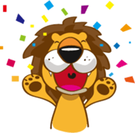 Orange Lion Moon sticker #1580558