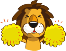 Orange Lion Moon sticker #1580560