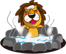 Orange Lion Moon sticker #1580566