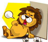 Orange Lion Moon sticker #1580570