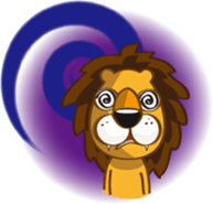 Orange Lion Moon sticker #1580572