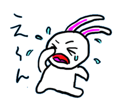 Sticker of a rabbit laughable a little. sticker #1581700