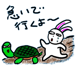 Sticker of a rabbit laughable a little. sticker #1581705