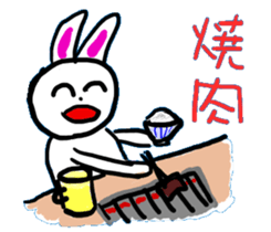 Sticker of a rabbit laughable a little. sticker #1581713