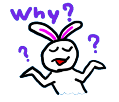 Sticker of a rabbit laughable a little. sticker #1581714