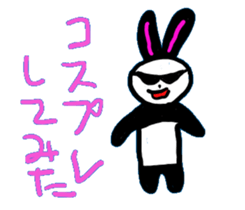 Sticker of a rabbit laughable a little. sticker #1581724