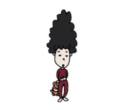 Naturally curly hair men sticker #1584261