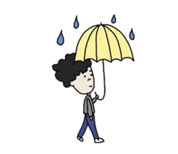 Naturally curly hair men sticker #1584264