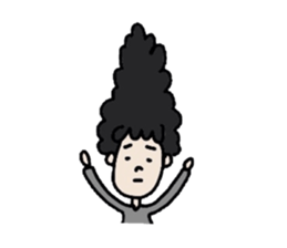 Naturally curly hair men sticker #1584265