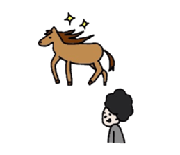 Naturally curly hair men sticker #1584269